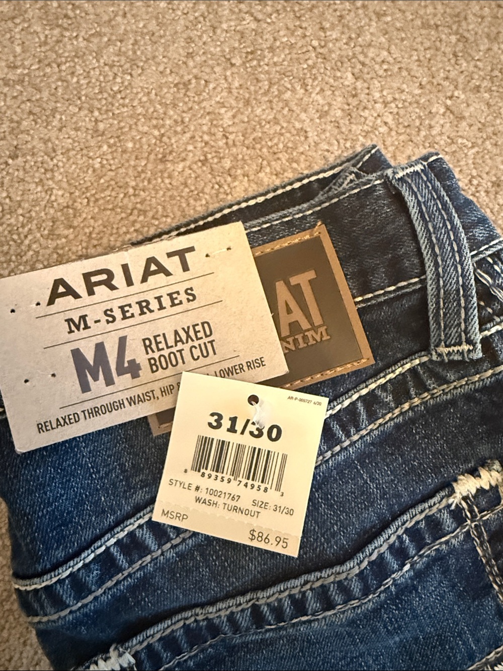 Ariat M-Series M4 Relaxed Boot Cut Jeans - Dark Blue